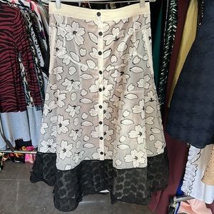 Byron Lars Black and White Beautiful Lace Skirt